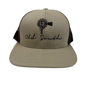 Old South Snap Back Hat Cap Tan Brown